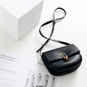 Leather half round saddle bag